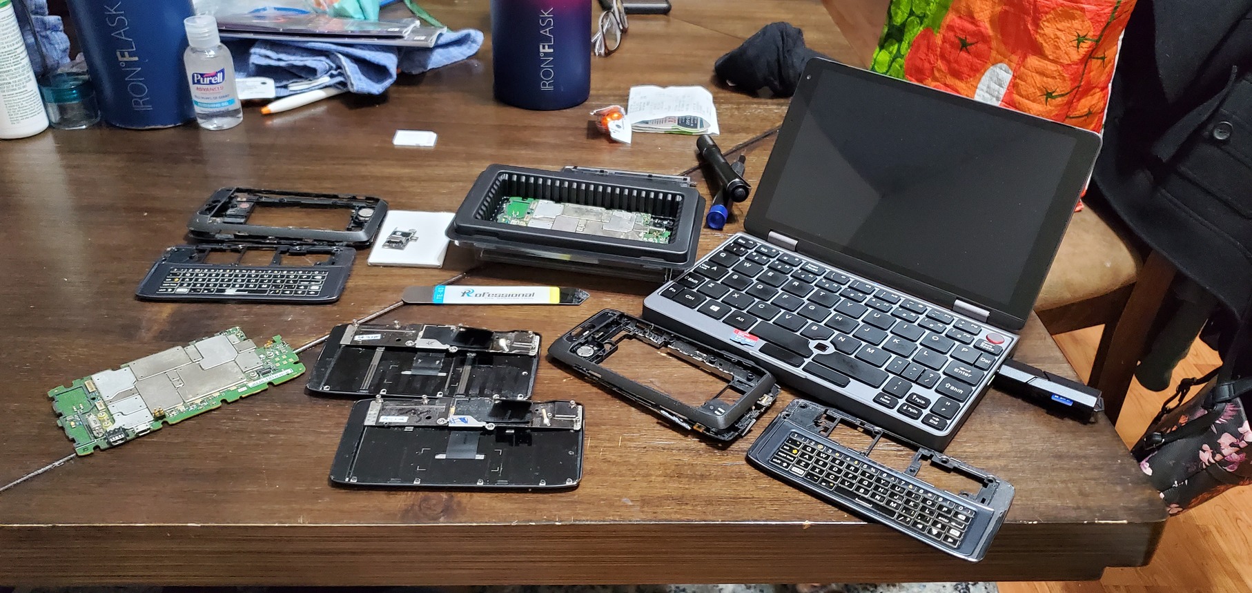 Performing open motherboard surgery on a messy table