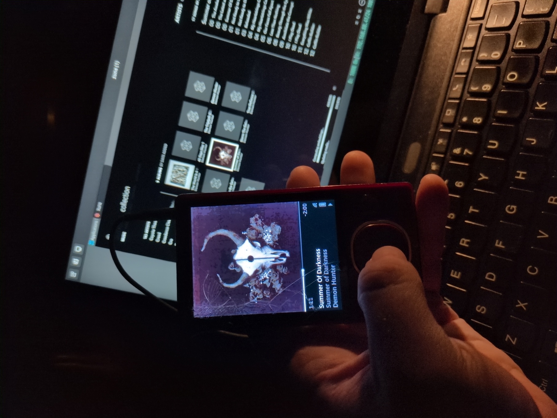 The Zune having synced the Summer of Darkness being thoroughly enjoyed!